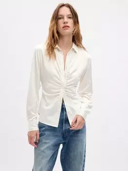 Атласная рубашка Gap, бежевый