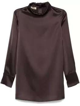 Атласная рубашка Gentry Portofino, коричневый