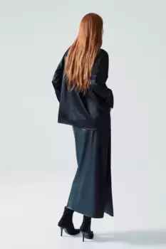 Атласная рубашка H&M, черный
