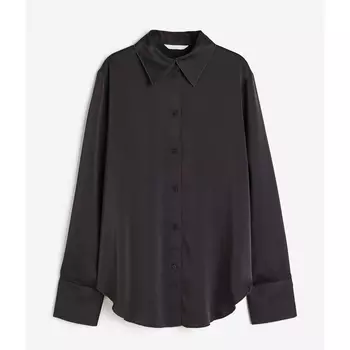 Атласная рубашка H&M Everyday Fashion, темно-серый