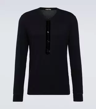 Атласная рубашка Henley Tom Ford, черный
