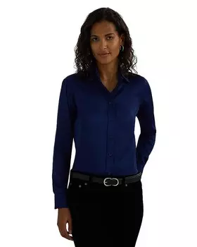 Атласная рубашка Lauren Ralph Lauren, синий