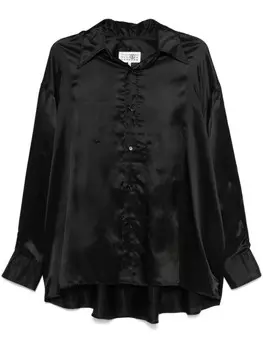 Атласная рубашка MM6 Maison Margiela, черный