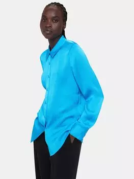 Атласная рубашка Молли Whistles, бирюзовый