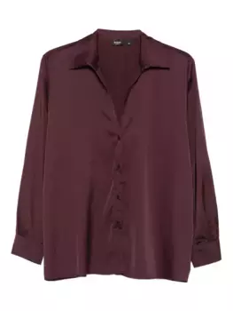 Атласная рубашка на пуговицах Marella, красный