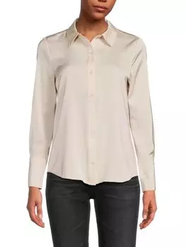 Атласная рубашка на пуговицах Preiffer Ecru, цвет Ecru