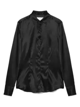 Атласная рубашка на пуговицах Xacus, черный