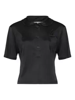 Атласная рубашка поло MAISON MARGIELA, черный