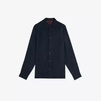 Атласная рубашка приталенного кроя Corato с классическим воротником Ted Baker, черный