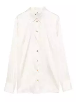 Атласная рубашка с бантом Elisabetta Franchi, нейтральный