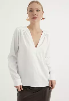 Атласная рубашка с деталями на плечах Tbn, белый