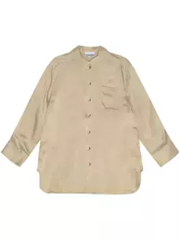 Атласная рубашка с длинными рукавами GANNI, нейтральный