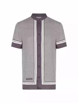 Атласная рубашка с монограммой Balmain, мультиколор