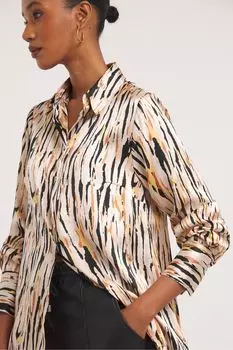 Атласная рубашка с принтом JD Williams