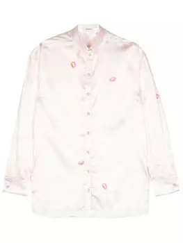 Атласная рубашка с принтом Sonia Rykiel, нейтральный цвет