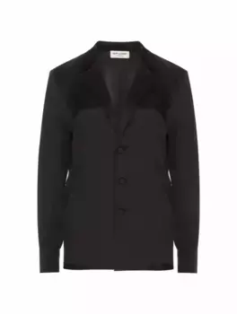 Атласная рубашка Saint Laurent, черный