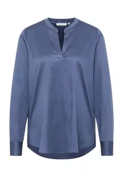 Атласная рубашка СВОБОДНОГО ФИТА ETERNA, синий