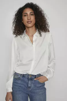 Атласная рубашка Vila, белый