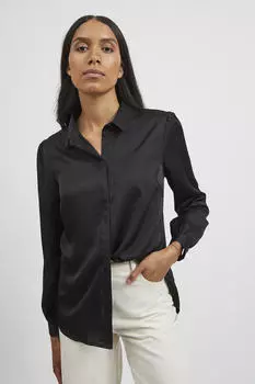 Атласная рубашка Vila, черный