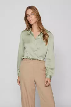 Атласная рубашка Vila, зеленый