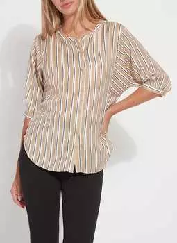 Атласная рубашка Viviana Lysse, цвет neutrality stripe