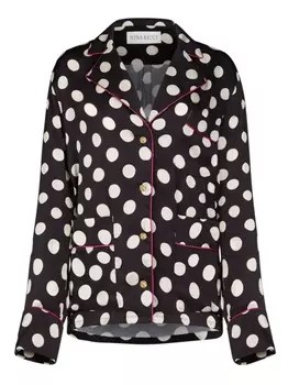 Атласная рубашка в горох Nina Ricci, черный