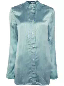 Атласная рубашка в полоску LOEWE, зеленый
