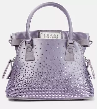 Атласная сумка через плечо 5AC Classique Micro Maison Margiela, фиолетовый