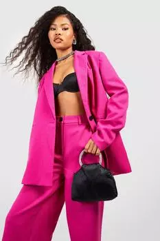 Атласная сумка-сборка boohoo, черный