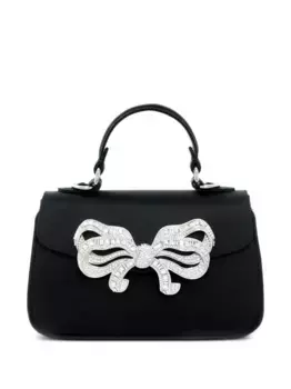 Атласная сумка-тоут с бантом Judith Leiber, черный
