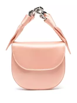 Атласная сумка-тоут с цепочкой Casadei, оранжевый