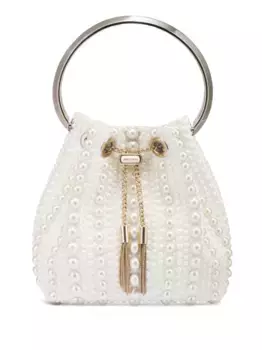 Атласная сумка-ведро Bon Bon JIMMY CHOO, нейтральный