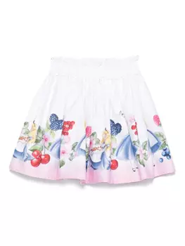 Атласная юбка Alice из коллаборации с Disney Monnalisa, белый