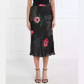 Атласная юбка Desigual, черный
