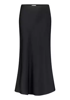 Атласная юбка длиной до икры. Vera Mont, черный