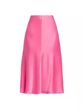 Атласная юбка длиной до колена Stella Mccartney, ярко-розовый
