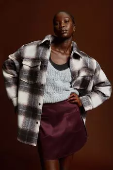 Атласная юбка H&M, бургундия