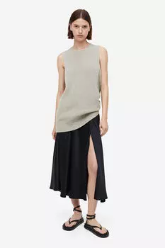 Атласная юбка H&M, черный