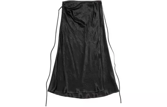Атласная юбка-халат Acne Studios, черный