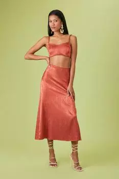 Атласная юбка-комбинация макси Forever 21