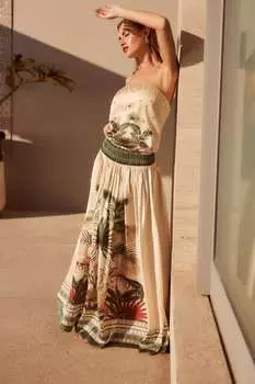 Атласная юбка макси Next, экрю