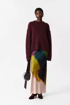 Атласная юбка макси с эффектом омбре & Other Stories, зеленый