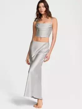Атласная юбка-макси Victoria'S Secret, серебреяный