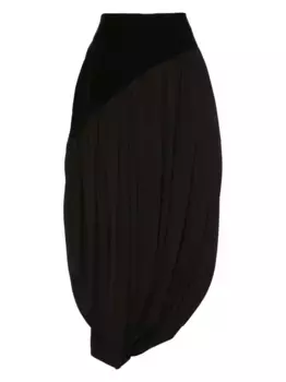 Атласная юбка миди Ferragamo, коричневый