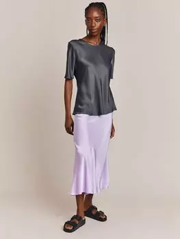 Атласная юбка-миди Ghost Luna, сиреневый