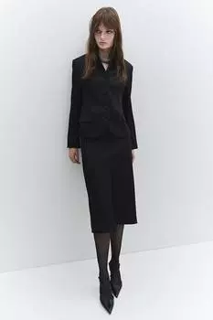 Атласная юбка миди H&M, черный