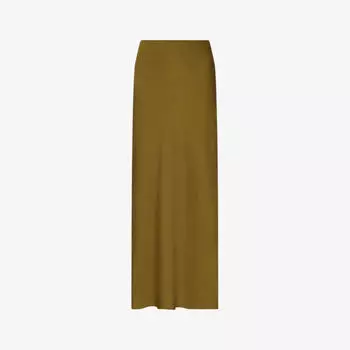 Атласная юбка миди косого кроя Whistles, зеленый