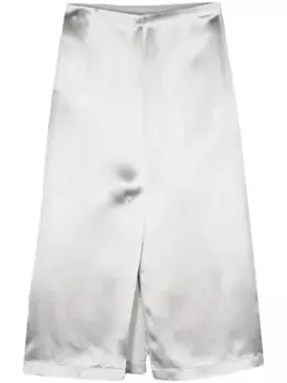 Атласная юбка миди LouLou de Saison, серебяный