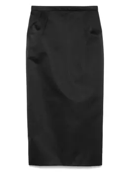 Атласная юбка миди N21, черный
