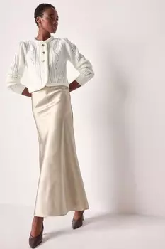 Атласная юбка миди Next, золотой